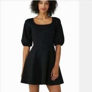 Kate Spade Black Ponte Puff Sleeve Dress Size L